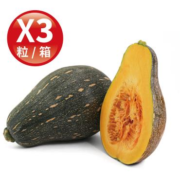 【盛花園蔬果】雲林木瓜形阿成南瓜800g x3粒(無農藥)