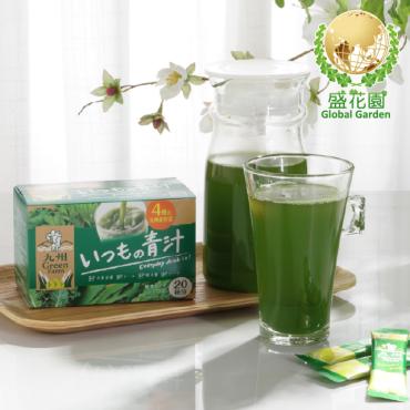 【盛花園】日本原裝九州產每日青汁20入+宇治抹茶粉末5入養生組