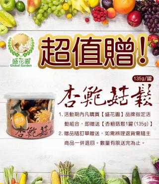 【盛花園】杏鮑菇原味+香菇脆片小點(2件組)