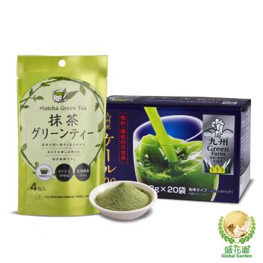 【盛花園】日本原裝羽衣甘藍菜青汁20入+抹茶粉末4入養生組