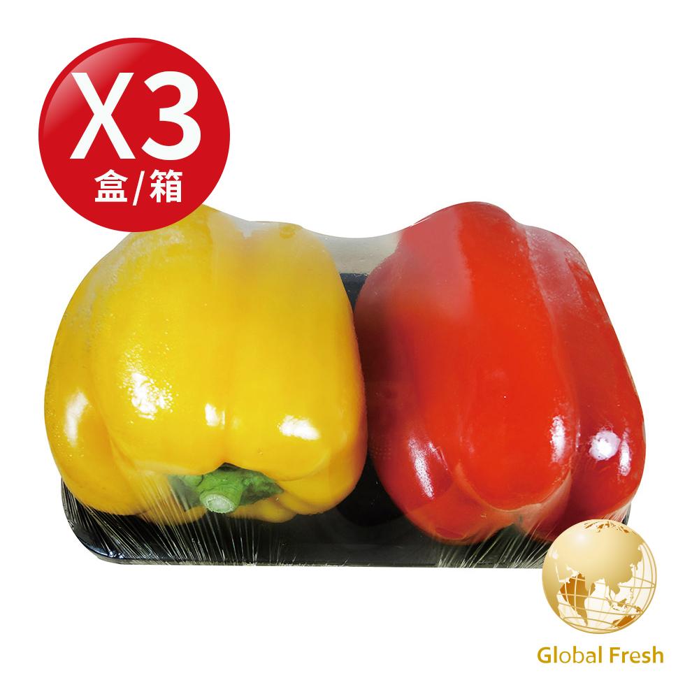 【盛花園蔬果】嘉義新港彩色甜椒300g x3盒(生食沙拉)