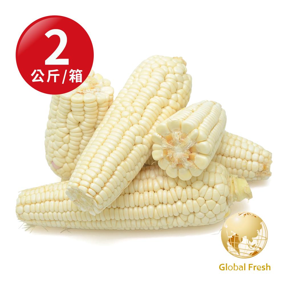 【盛花園蔬果】台南佳里水果玉米1kg x2袋(約10-12支/箱)(非基因改造_白色及金黃色隨機出貨)
