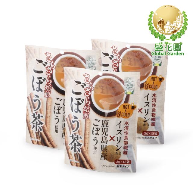 【盛花園】日本九州產烘焙牛蒡茶粉(15入/袋，3袋/組)