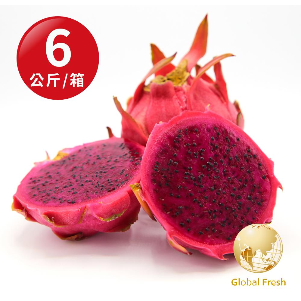 【盛花園蔬果】南投特選紅肉火龍果6kg x1箱（特選大果_現採直送）