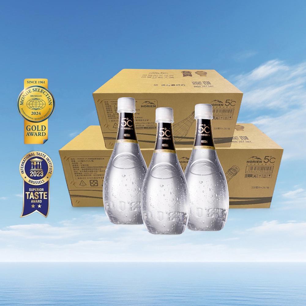 【海昌5℃ 】 天然無氣泡蘇打水330ML x24入/箱 x3箱