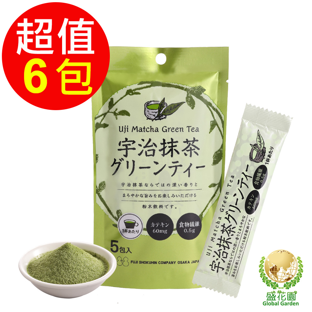 【盛花園】日本不二食品-宇治抹茶粉末(6袋/組)