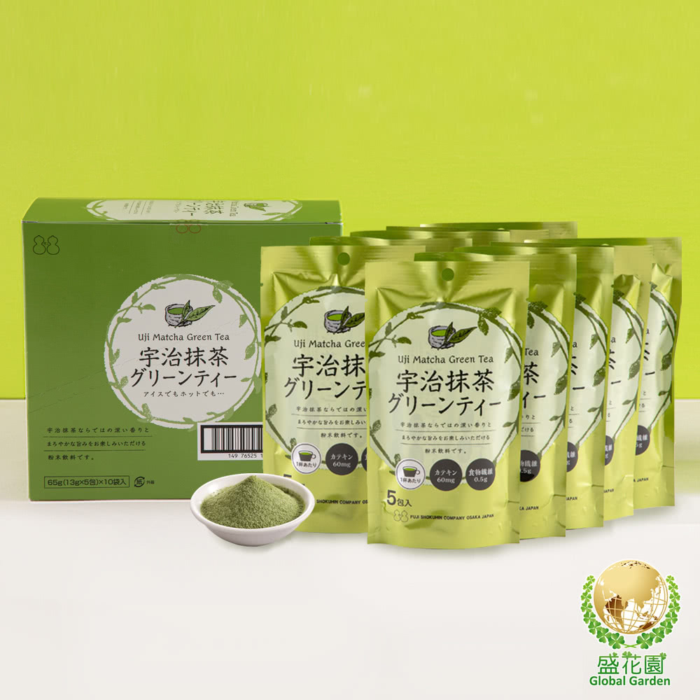 【盛花園】日本不二食品-宇治抹茶粉末(10袋/組)